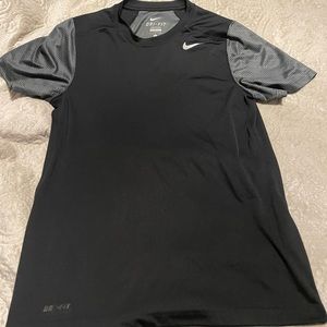 Nike Dri Fit Black and Grey Baseball Tee